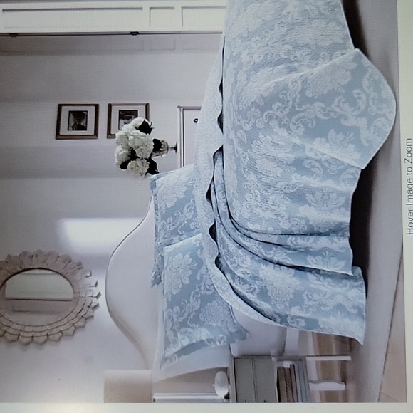 Laura Ashley Bedding Laura Ashley 3 Pc Duck Egg Blue Floral